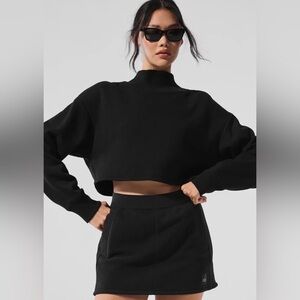 ALO Yoga Black Cropped Turtleneck Sweater